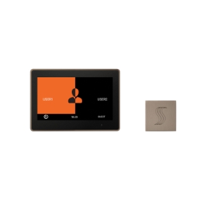 THERMASOL® TT10-SVSQ-SN ThermaTouch Modern Steam Shower Kit, LCD Display, Square Panel, Satin Nickel