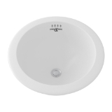 Perrin & Rowe® U.2515WH Cross Collection Undermount Lavatory Sink, Round Shape, Deck Mounting, White