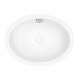 Perrin & Rowe® U.2525WH Cross Collection Undermount Lavatory Sink, Oval Shape, Deck Mounting, White