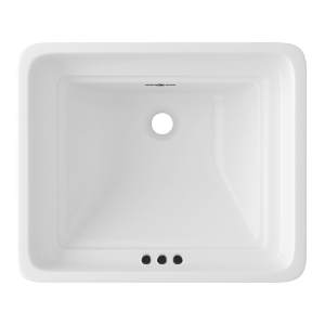 Perrin & Rowe® U.2830WH Cross Collection Undermount Lavatory Sink, Rectangular Shape, Deck Mounting, White