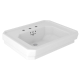 Perrin & Rowe® U.2933WH Deco Single Hole Lavatory Sink, Rectangular Shape, Floor Mounting, White