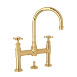 Perrin & Rowe® U.3709X-EG-2 Georgian Era Bathroom Faucet, 1.2 gpm Flow Rate, 14-1/8 in H Spout, 7-7/8 in Center, English Gold