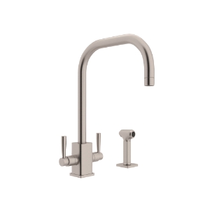 Perrin & Rowe U.4310LS-STN-2 Holborn Kitchen Faucet Edwardian Single Hole, 1.8 gpm Flow Rate, Nickel