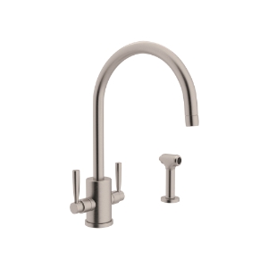 Perrin & Rowe U.4312LS-STN-2 Holborn Kitchen Faucet Edwardian Single Hole, 1.8 gpm Flow Rate, Nickel