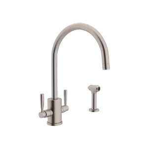 Perrin & Rowe U.4312LS-STN-2 Holborn Kitchen Faucet Edwardian Single Hole, 1.8 gpm Flow Rate, Satin Nickel