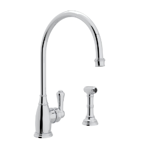 Perrin & Rowe® U.4702APC-2 Georgian Era Kitchen Faucet Pulldown Single Trattoria, 1.8 gpm Flow Rate, Polished Chrome