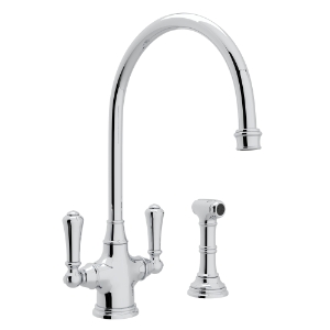 Perrin & Rowe U.4710APC-2 Georgian Era Kitchen Faucet Edwardian Single Hole, 1.8 gpm Flow Rate, Chrome