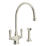 Perrin & Rowe® U.4710PN-2 Georgian Era Kitchen Faucet Edwardian Single Hole, 16 gpm Flow Rate, Polished Nickel