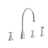 Perrin & Rowe® U.4735X-APC-2 Georgian Era Kitchen Faucet Edwardian Single Hole, 1.8 gpm Flow Rate, Polished Chrome