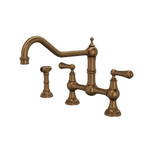 Perrin & Rowe® U.4764L-EB-2 Edwardian Bridge Kitchen Faucet Georgian, 1.8 gpm, English Bronze