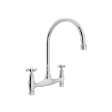 Perrin & Rowe U.4790X-APC-2 Georgian Era Bridge Kitchen Faucet Edwardian Georgian, 1.8 gpm Flow Rate, Polished Chrome