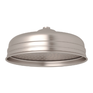 Perrin & Rowe® U.5204STN Cross Collection Rain Showerhead Slim Ultra, 16 gpm Flow Rate, Wall Mounting, Satin Nickel