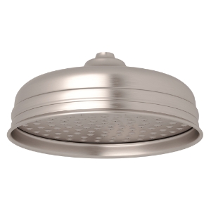 Perrin & Rowe® U.5205STN Cross Collection Rain Showerhead Slim Ultra, 16 gpm Flow Rate, Wall Mounting, Satin Nickel