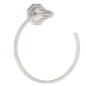 Perrin & Rowe® U.6135STN Deco Towel Ring Double Wall Mount, Satin Nickel