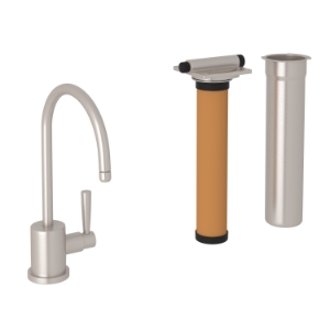 Perrin & Rowe® U.KIT1601L-STN-2 Holborn C-Spout Filter Faucet Armstrong Kitchen, 0.5 gpm Flow Rate, Satin Nickel