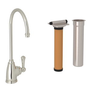 Perrin & Rowe® U.KIT1625L-PN-2 Georgian Era C-Spout Filter Faucet Armstrong Kitchen, 0.5 gpm Flow Rate, Polished Nickel