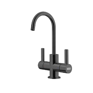 Franke UNJ-HC-IBK 8.75-in Double Handle Hot and Cold Water Filtration Faucet, Industrial Black