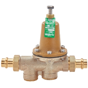 WATTS® 88006877 LF25AUB-Z3 Pressure Reducing Valve, 3/4 in Nominal, Double Union Press End Style, 25 to 75 psi Pressure, Copper Silicon Alloy Body