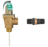 WATTS® F153109 40L Automatic Reseating Valve, 3/4 in Nominal, Male NPTF x Female NPTF End Style, 93 psi Pressure, 210 deg F, 3 in L Probe, Bronze Body