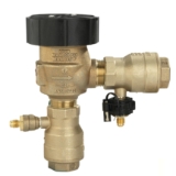 WATTS® T792012 LF800M4QT Angle Backflow Preventer with Flood Sensor, 1 in Nominal, NPT End Style, Quarter-Turn Ball Valve, Lead Free Copper Silicon Alloy Body, Vacuum Breaker