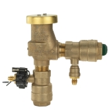 WATTS® T792011 LF800M4QT Angle Backflow Preventer with Flood Sensor, 3/4 in Nominal, NPT End Style, Quarter-Turn Ball Valve, Lead Free Copper Silicon Alloy Body, Vacuum Breaker