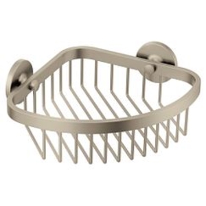 Moen® YB0275BN Corner Shower Basket, 8-3/4 in W x 8-3/4 in D x 2-7/8 in H, 304 Stainless Steel, Brushed Nickel