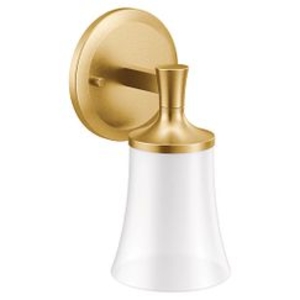 Moen® YB0361BG Flara™ 1-Globe Bath Light, (1) Lamp, 110 V, Brushed Gold Housing