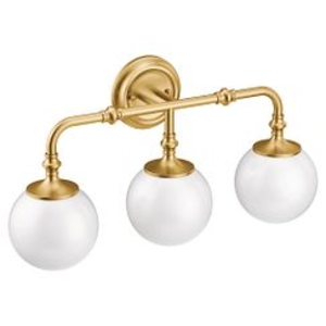 Moen® YB0563BG Colinet™ Three Globe Light, Brushed Gold