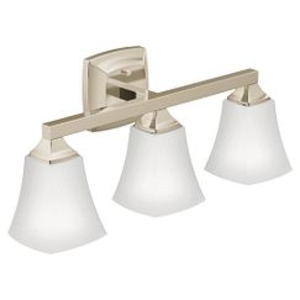 Moen® YB5163NL Voss™ 3-Globe Bath Light, (3) Incandescent Lamps, 110 V, Polished Nickel Housing