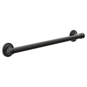 Moen® YG6424BL Belfield™ Designer Grab Bar, 1-1/4 in Dia x 24 in L, Matte Black, Stainless Steel