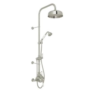 Perrin & Rowe U.KIT1NL-PN Edwardian Traditional Round Single Thermostatic Shower, 1.8 gpm Flow Rate
