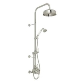 Perrin & Rowe U.KIT1NL-PN Edwardian Traditional Round Single Thermostatic Shower, 1.8 gpm Flow Rate, Polished Nickel