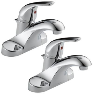 DELTA® B510LF-PPU-ECO2 Foundations® Centerset Bathroom Faucets, Chrome, 1 Handle, 1.2 gpm Flow Rate