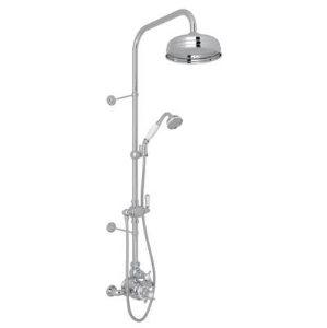 Perrin & Rowe U.KIT1NX-APC Edwardian Traditional Round Single Thermostatic Shower, 1.8 gpm Flow Rate, Polished Chrome