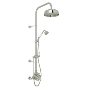 Perrin & Rowe U.KIT1NX-PN Edwardian Traditional Round Single Thermostatic Shower, 1.8 gpm Flow Rate