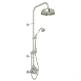 Perrin & Rowe U.KIT1NX-PN Edwardian Traditional Round Single Thermostatic Shower, 1.8 gpm Flow Rate, Polished Nickel