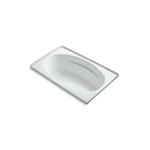 Kohler® 1142-R-0 Bathtub with Integral Flange, ProFlex®, Soaking Hydrotherapy, Oval, 60 in L x 36 in W, Right Drain, White