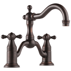 Brizo® 65538LF-RB Tresa® Widespread Bridge Lavatory Faucet, 1.5 gpm, 5-1/2 in H Spout, 8 in Center, Venetian Bronze, 2 Handles, Pop-Up Drain, Commercial