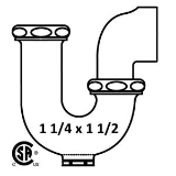 McGuire™ 8090C Adjustable P-Trap with Cleanout Plug, 1-1/4 x 1-1/2 in Inlet x 1-1/2 in IPS Outlet, Brass