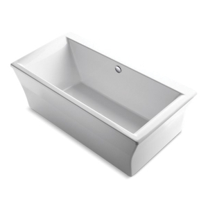 Kohler® 6367-0 Stargaze® Bathtub with Fluted Shroud, Rectangular Shape, 72 in L x 36 in W, Center Drain, White