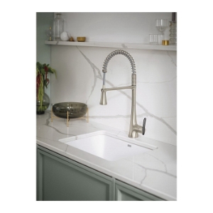 Moen® S5235SRS Sinema™ Kitchen Faucet, 1.5 gpm, 360 deg High Arc Pulldown Spout, Spot Resist™ Stainless, 1 Handle