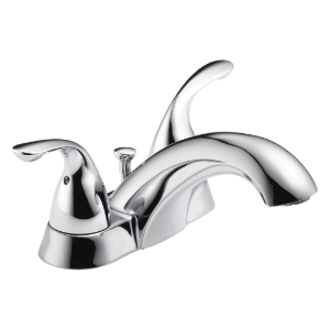 DELTA® 2523LF-MPU Centerset Lavatory Faucet, Classic, Chrome, 2 Handles, Metal Pop-Up Drain, 1.2 gpm