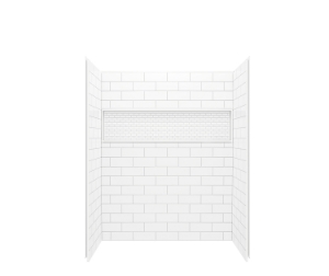 Bootz NexTile 6032 Direct-to-Stud Four-Piece Alcove Shower Wall Kit in White