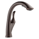 DELTA® 4153-RB-DST Linden® Kitchen Faucet, Commercial, 1.5 gpm Flow Rate, 360 deg High-Arc Spout, Venetian Bronze, 1 Handle, 1/3 Faucet Holes