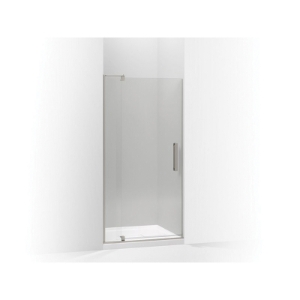 Kohler® 707531-L-BNK Pivot Shower Door, Crystal Clear Tempered Glass, Frameless Anodized Brushed Nickel Frame, 35-1/8 to 40 in Opening Width, 5/16 in THK Glass