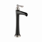 Brizo® 65461LF-NKBL Vessel Lavatory Faucet, Rook®, Commercial, 5-7/16 in Spout, 10-1/4 in H Spout, Luxe Nickel/Matte Black, 1 Handle