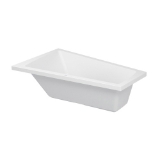 DURAVIT 700212000000090 Paiova Corner Left Built-In Bathtub, Soaking, Rectangle Shape, 67 in L x 39-3/8 in W, Center Drain, White