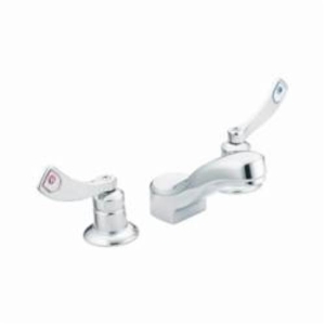 Moen® 8228F05 M-DURA™ Widespread Lavatory Faucet, 0.5 gpm Flow Rate, 2-7/8 in H Spout, 4 in Center, Polished Chrome, 2 Handles