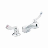 Moen® 8228F05 M-DURA™ Widespread Lavatory Faucet, 0.5 gpm Flow Rate, 2-7/8 in H Spout, 4 in Center, Chrome, 2 Handles