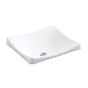 Kohler® 2833-0 DemiLav® 18-1/4 in Rectangular Vessel Bathroom Sink, No Overflow, White